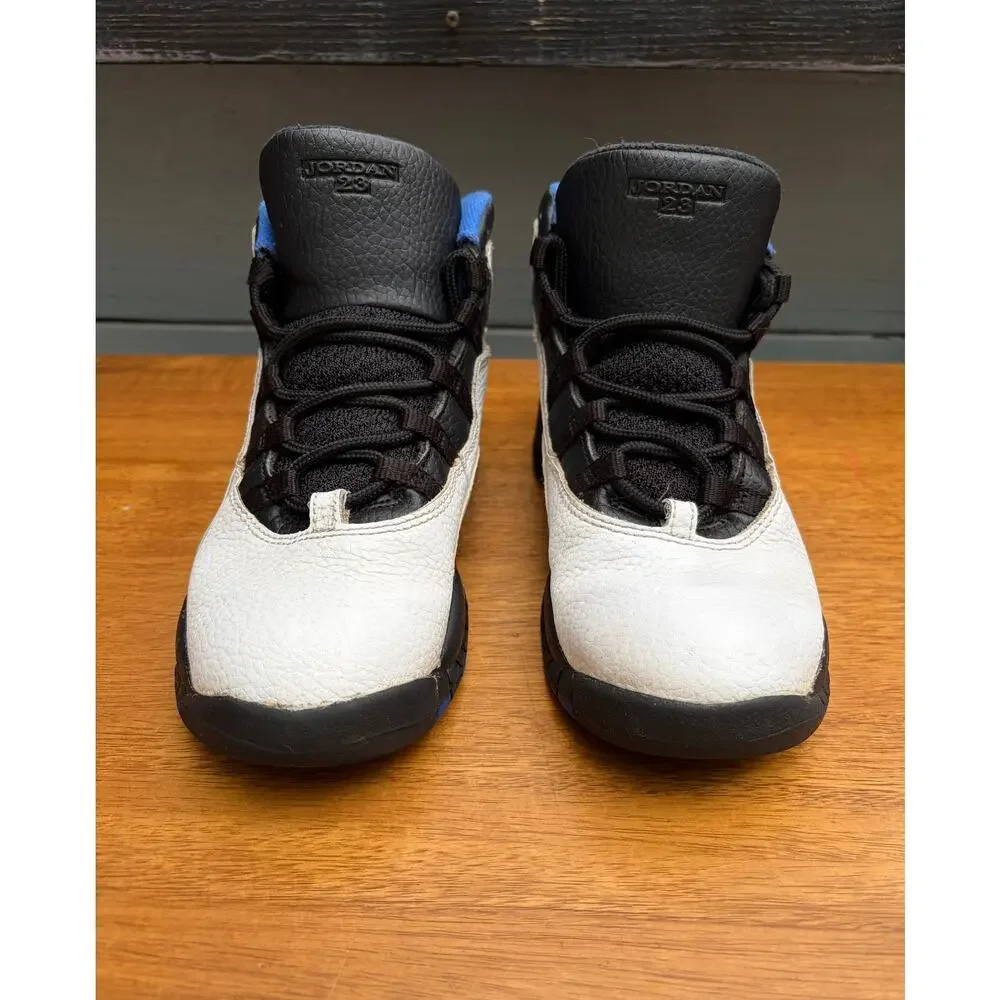 Air Jordan 10 Retro BG Orlando Youth Size 3Y White Black Blue 310806-108